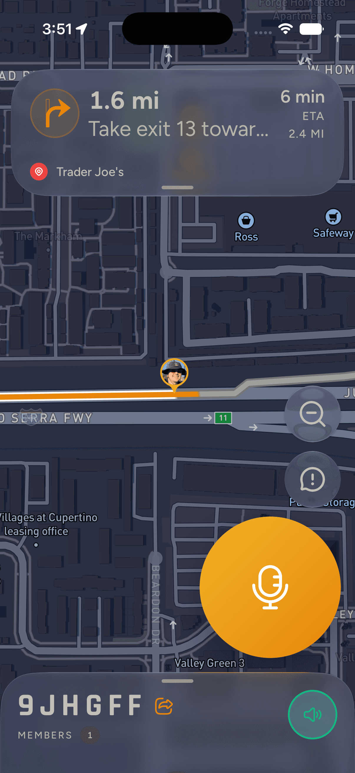 Kervano live map on iOS