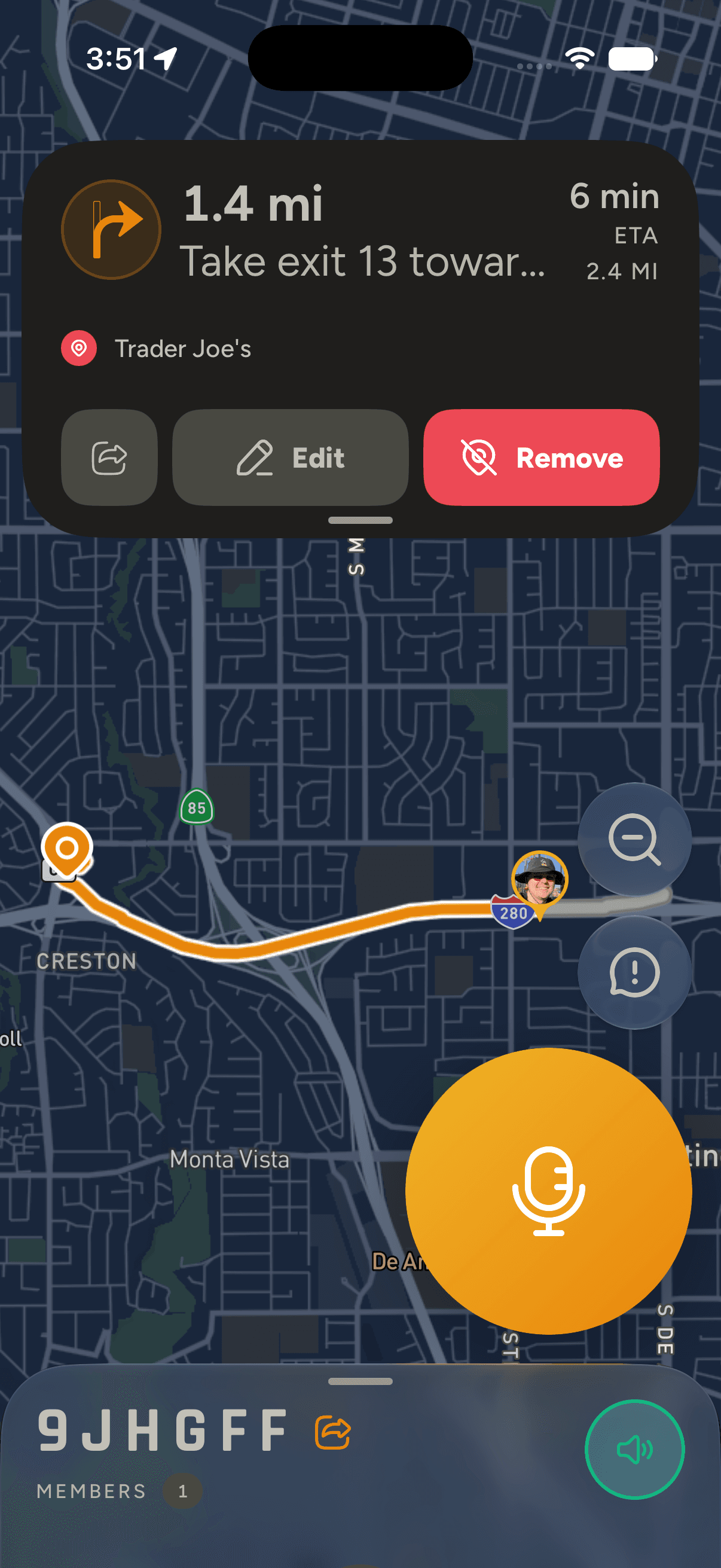 Kervano live map on iOS